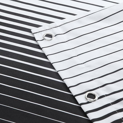 Black Shower Curtain 78 Inches Long, Modern Black and White Gradient Vertical Stripe Waterproof Polyester Shower Curtains for Bathroom, 72x78 Inches