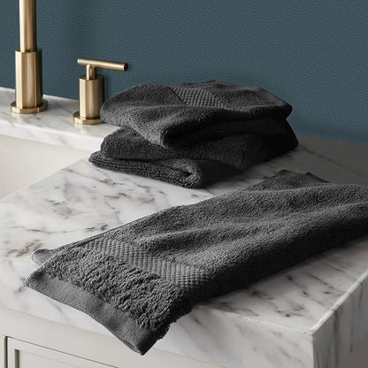 Delara 100% Organic Cotton Towels 650 GSM Plush Feather Touch Quick Dry Wash Cloth, Pack of 24 GOTS Certified, Oeko-Tex Green Certified, Organic Cotton Wash Cloth, 13"X13"