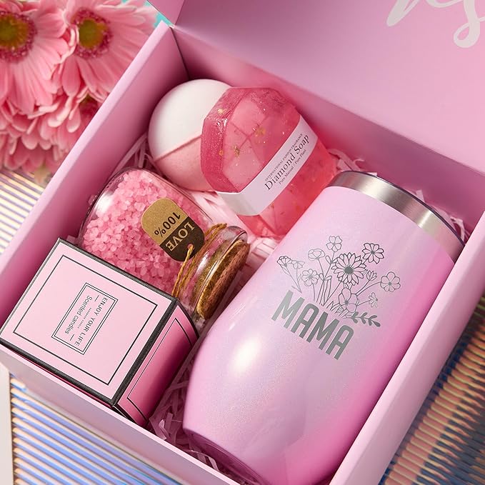 Mothers Day Gifts for Mom Grandma, Mom Birthday Christmas Gifts, Thoughtful Gift for Mother in law Step Mom, Best Mother's Day Gifts from Daughter Son Kids, Lavender Mom Spa GiftBasket Set