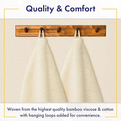 Ultra Soft & Plush Viscose from Bamboo Bath Towels - 700 GSM Luxury Bath Towels - 6 Piece Set - Super Absorbent & Quick Drying (Papyrus)