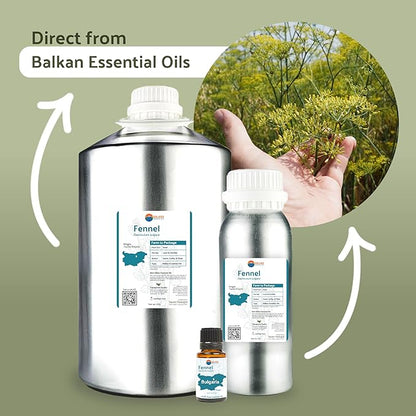Fennel Essential Oil (Sweet Fennel) - Direct from Balkan Essential Oils - Pure Aromatherapy Diffuser Oils | 100% Pure Therapeutic Grade Natural Aceite de Hinojo - 22lbs