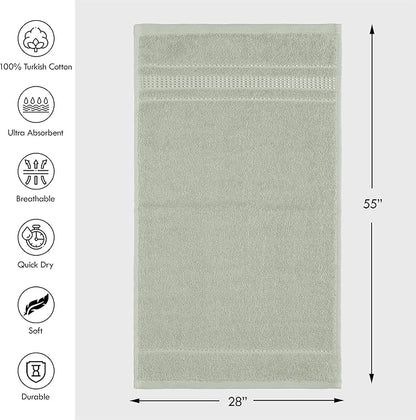 Melissa Linen, 2 Pack Bath Towels 100% Turkish Cotton Towels for Bathroom, Absorb Water, Quick Dry, Soft Shower Towel, 28 x 55 inches, Spa and Hotel Quality, Mint Green