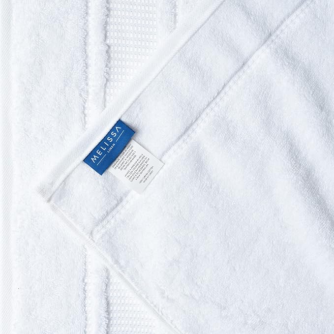 Melissa Linen, Fingertip Towels 4 Pack, 100% Turkish Cotton, Small Hand Towels for Body and Face, 12 x 18 in, Soft and Absorbent, Quick Dry, (White Fingertip Hand Towels)