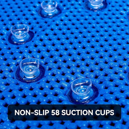 Double Layer Foam Non Slip Bathtub Mat 37x17in, More Comfortable and Thicker Tub Mat Than Ordinary Foam Shower Mat, Bath Mat for Tub with Suction for Comfort and Safety (Royal Blue, 36'' x 17'')