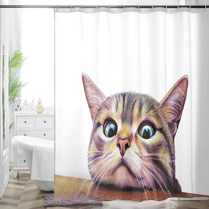 Bohemian Shower Curtain, Boho Floral Print Water Repellent Polyester Fabric for Bathroom Decor, 72×72 Inch Standard Size with 12 Hooks, Also as Room Divider
