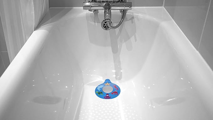 Fun Heavy Duty Bathtub Stopper for Kids, Secure Drain Cover for Bath Tubs, Sinks, and Laundries, 100% BPA Free Silicone