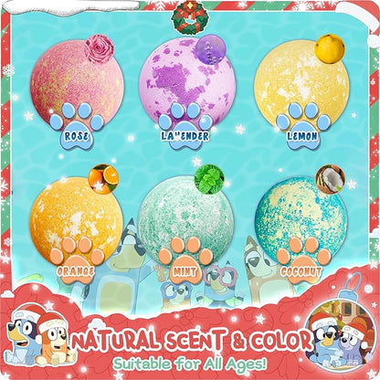 Bath Bombs for Kids: XXL Bath Bombs with Surprise Inside, Organic Bath Bombs Rich in Natural Essential Oils, Kids Bath Bombs Gift Set for Dry Skin Moisturize, Gifts Card for Kids (6 Pcs)