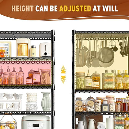 REIBII 7-Tier Metal Shelving Unit, 71’’H x 18’’W x 18’’D, 1176 LBS Weight Capacity, Adjustable Garage Shelving for Storage, Heavy Duty Shelves for Kitchen, Living Room, Bathroom etc.