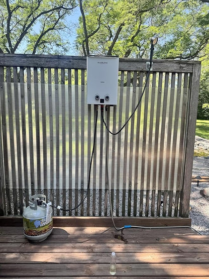 GASLAND Goshower G10 2.64GPM Outdoor Propane Tankless Water Heater, Ultra Slim PortableCamping Propane Shower for Off Grid, 68,000 BTU