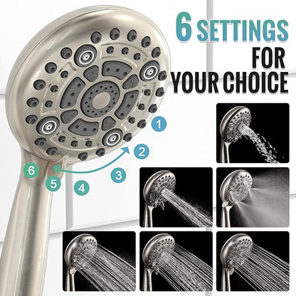 SR SUN RISE Shower Faucet - 16 Inch Multifunctional High Pressure Shower Head System with Handheld Shower Head Fixtures - Valve Included - Brushed Nickel