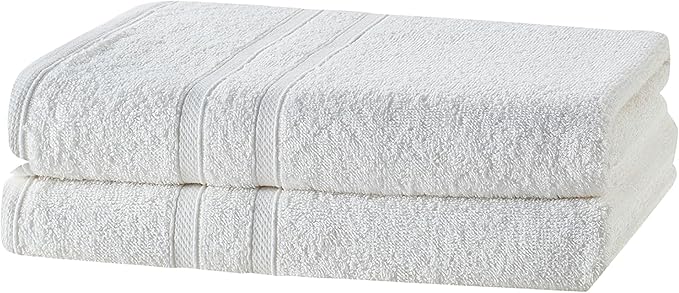 CLOROX Bleach Friendly Towels, Quick Dry, 100% Cotton Bath Towels (30" x 52"), Highly Absorbent Soft Lightweight, Ideal for Everyday Use, Easy to Wash(2 Pack, White)