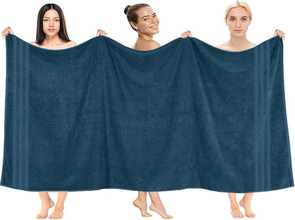 DAN RIVER 2 Pack Luxury Bath Sheets 35x70, 600 GSM, Soft & Quick Dry 100% Ring Spun Cotton Towels Ideal for Hotels, Spas, Gyms & Salons Extra Large, Opal Blue