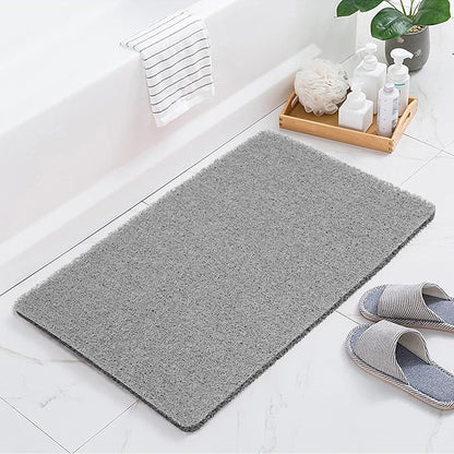 Joyhalo Bathtub Mat Non Slip, Bath Mat for Tub, Shower Mats for Inside Shower, 17x24 Inch, PVC Loofah Bathroom Mats for Wet Areas, Quick Drying, Grey