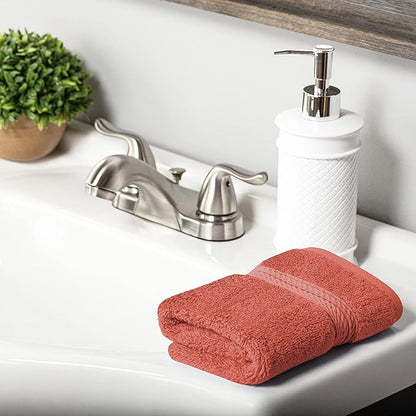 Superior Egyptian Cotton Pile 10 Piece Towel Set, Includes 2 Bath, 4 Hand, 4 Face Towels/Washcloths, Ultra Soft Luxury Towels, Thick Plush Essentials, Guest Bath, Spa, Hotel Bathroom, Coral