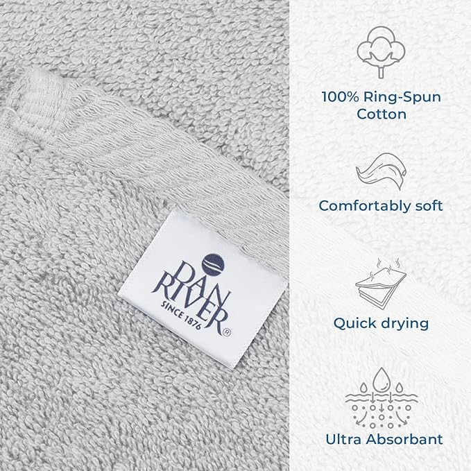 DAN RIVER Pack of 1 Bath Sheet 40x80 Inches, Extra Large Oversized Bath Towels, Thick Absorbent Hotel Bath Towels - Highrise