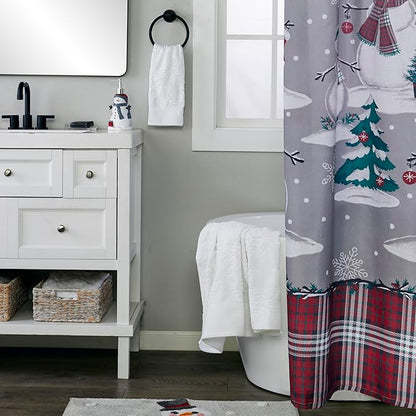 SKL Home Christmas/Winter/Gift Subtle Snowflakes Bath Towel, White