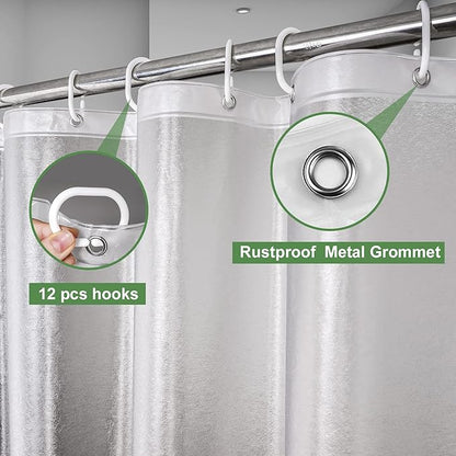 UFRIDAY Frosted Shower Stall Liner 36x72 Inch,EVA Plastic Waterproof Shower Curtain with 2 Magnets,Heavy Duty,Semi Transparent, 3D Frosted Shower Curtain Plastic Liner