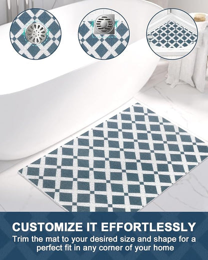 Shower Mat Non Slip - Quick Drying Anti Slip Shower Mats for Inside Shower, Soft PVC Loofah Foot Scrubber Mat, Extra Large Bath Mat for Shower, Tub, Bathroom, Floor, Kitchen, Home, Pool, Hotel