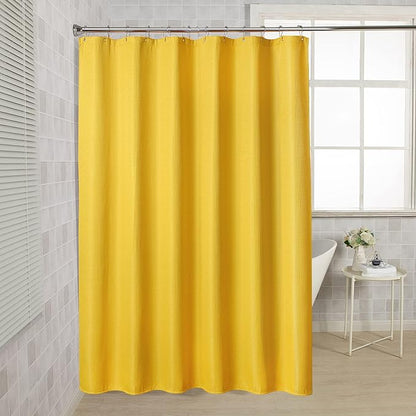 AmazerBath Waffle Shower Curtain, Bright Yellow Shower Curtain Fabric with Waffle Weave, Heavy Duty 240GSM, Hotel Quality Bathroom Shower Curtains, 72 x 72 Inches