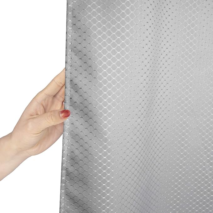 AooHome Extra Long 86" Shower Curtain, Fabric Bathroom Curtain Waffle Weave Pattern with Weighted Hem for Hotel, Heavyweight, Water Repellent, 72 Width by 86 Height Inch, Gray
