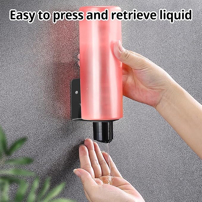 6Pcs Resizable Soap Bottle Dispenser Holder Wall Mount for Shower, Soap Shampoo Lotion Dispenser Wall Mount Bottle Holder for Bathroom Kitchen with Screw Sets (6pcs Black)