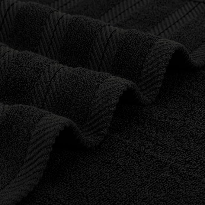 Utopia Towels 4 Pack Premium Extra Large Bath Towels Set, (30 x 60 Inches) 100% Ring Spun Cotton 500GSM, Lightweight and Highly Absorbent Quick Drying Towels, Perfect for Daily Use (Black)