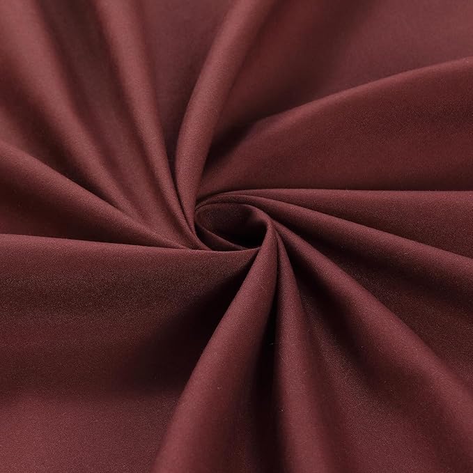 Long Fabric Shower Curtain, Burgundy Ombre Microfiber Cloth Shower Curtains for Bathroom, Modern Waterproof Bathroom Curtains, 72" W x 78" H