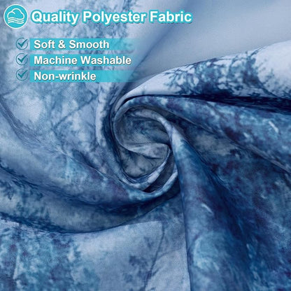 ORTIGIA 36x72 Misty Forest Stall Shower Curtain for Small Bathroom, Blue Half Size Narrow Nature Woodland Shower Curtain Set with Hooks, Waterproof Fabric Pine Tree Fog Magic Home Bath Curtain