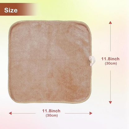 Nugilla Makeup Remover Cloth 12 x 12 Inch, Reusable Makeup Remover Towels for Washing Face, 6 Pack Washable Microfiber Face Cloth Fast Drying Washcloth, Brown