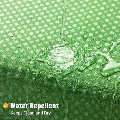MitoVilla Emerald Green Ombre Waffle Small Stall Shower Curtain Liner Set 36 x 74, No Hooks Needed Half Size Narrow Fabric Cloth Shower Curtain Set with Snap-in Liner for Modern Bathroom Decor
