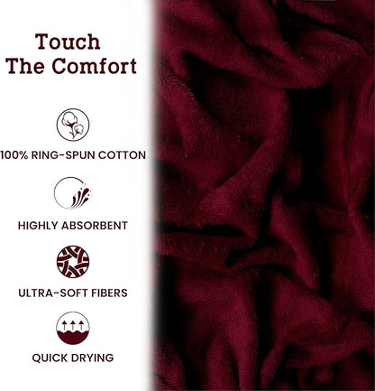 Casa Lino Face Towels & Body Wash Cloths for Showering - 100% Cotton Wash Cloths for Bathroom - Highly Absorbent & Quick Drying Washcloth Set - Cotton Washcloths 24 Pack (12" x 12") - (Burgundy)