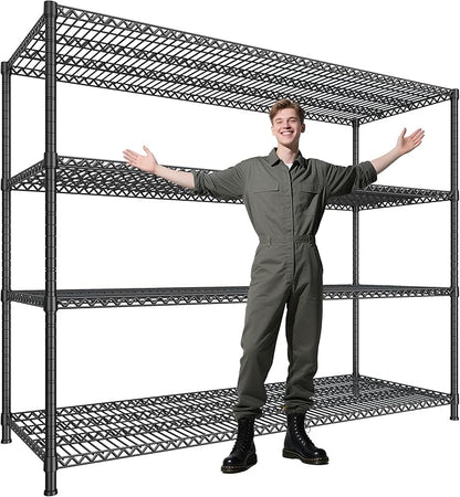 2500 LBS Shelf Storage Shelves 68.1" W Wire Shelving Unit, Garage Shelving Heavy Duty, Adjustable Metal Shelving for Garage, Pantry, Kitchen, Basement, Business 68.1" W x 20.9" D x 70.9" H