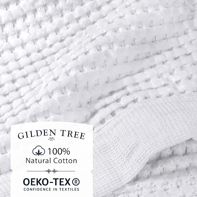 GILDEN TREE Waffle Bath Sheet Quick Dry Towel, Thin Luxury Bath Towels, Bath Sheets 40x80 Large Bath Towels, Modern Style (White)