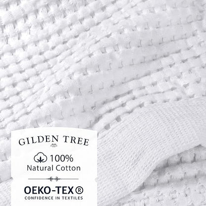 GILDEN TREE Waffle Bath Sheet Quick Dry Towel, Thin Luxury Bath Towels, Bath Sheets 40x80 Large Bath Towels, Modern Style (White)