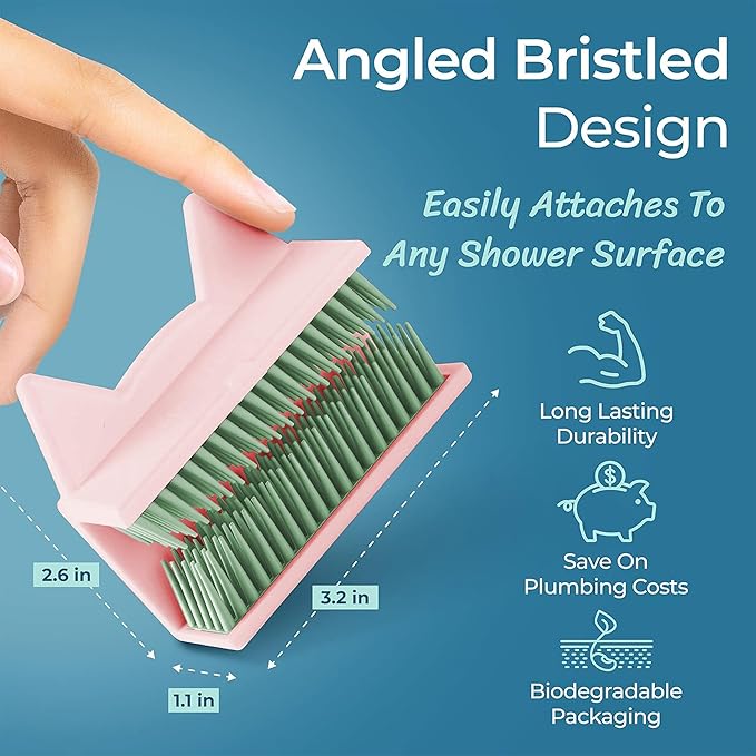 Hair Catcher Shower Wall, Hair Trap - Hair Collector for Shower, Silicone Hair Catchers for Shower, Drain Protector and Bathtub (Pink)