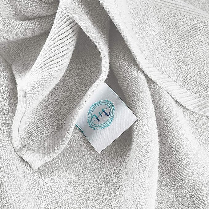 Hearth & Harbor Bath Mat Towels - 100% Ring Spun Cotton Luxury Towels - Ultra Soft & Highly Absorbent, Bathroom Towels, Floor Mat - White