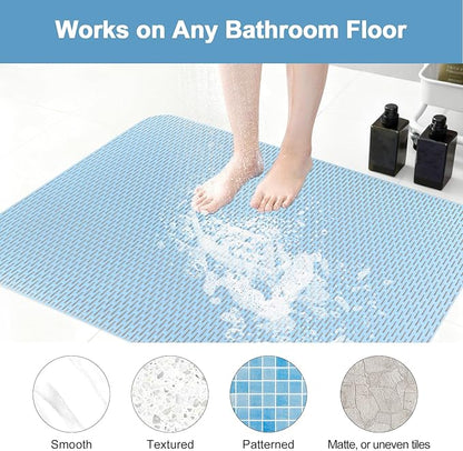Extra Large Shower Mat: 47"x32" Non Slip Shower Mats for Inside Shower, PVC Anti Slip Shower Stall Mats No Odor, Trimmable Walk in Shower Mats for Elderly Kids