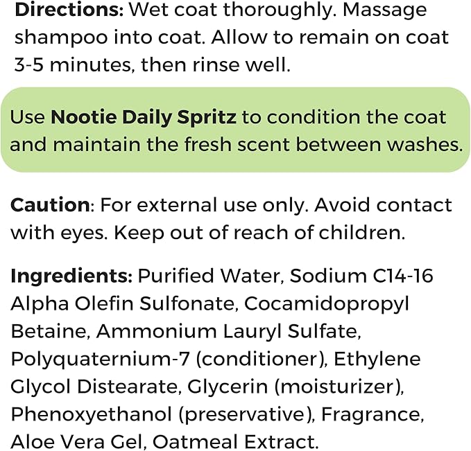 Nootie Aloe&Oatmeal Pet Shampoo for Sensitive Skin-Long lasting Cucumber Melon Shampoo-Helps Relieve Dry Itchy Skin for Dogs&Cat-Natural Ingredient-Soap Paraben&Sulfate Free-Cleans Conditions-1 Gallon