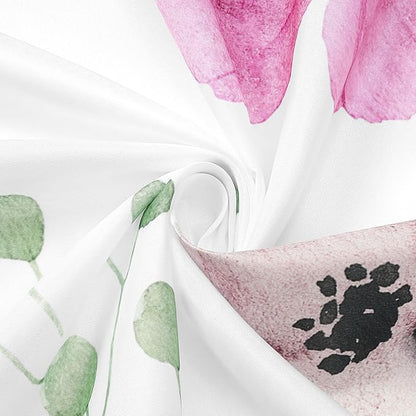 Gibelle Watercolor Floral Shower Curtain, Pink Beige Flower Shower Curtain for Bathroom, Modern Minimalist Waterproof Fabric Shower Curtain Set 72x72 Inch