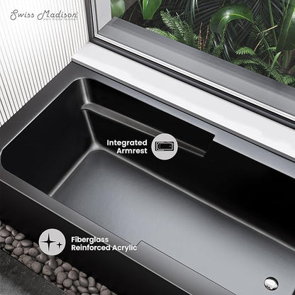 Swiss Madison Well Made Forever SM-AB540MB Voltaire Skirted Alcove Bathtub, 60" x 30", Matte Black