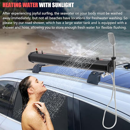 Pressurized Water Tank for Camping Shower,Portable Camping Showerhead Handheld with Storage Bag, Roof Rack Shower for Hiking, Car wash, Pet Cleaning, Beach Vacations