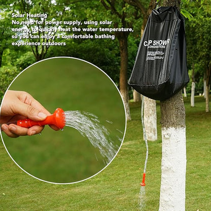 Solar Shower 40L, Portable Cam Shower with vable Hose, Thickened Solar Heating for oor Hiking Beach Swimming T, Includes Rope and Hose