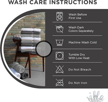 100% Cotton Wash Cloth for face & Body Set of 12, (12 x 12 inches) Sustainable, Soft, Highly Absorbent, Combed Cotton Wash Cloths Pack of 12 for Hotels, Spa, Bathroom, Dorm, Black