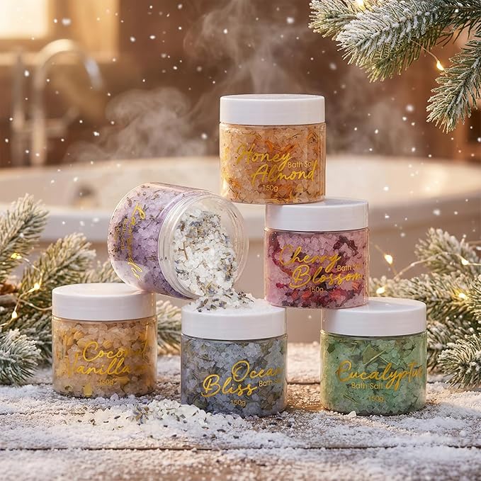 Christmas Gifts for Women - 15 Pcs Luxury Spa Gift Set Bath and Body Gift Set for Mom & Dad | Perfect Mothers Day Gifts, Birthday Gifts with 6 x 150g Bath Salt & 6 x 100g Bath Bomb