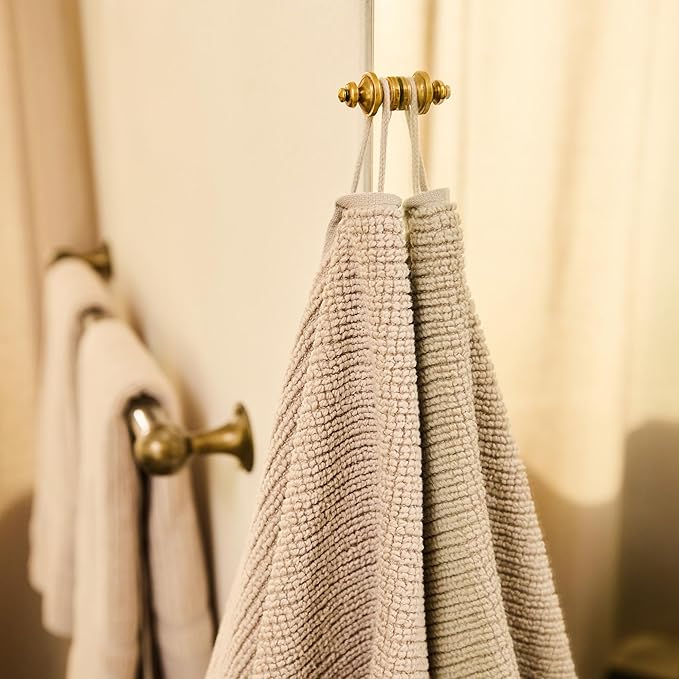 Preston Lane Douro Hand Towel Set – 2 Pack Luxury Cotton Towels, Ultra Soft & Absorbent, Quick-Dry Spa-Quality Bathroom Towels, Made in Portugal, Clay