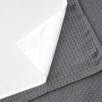 River Dream Stall Heavyweight No Hooks Required Dotted Waffle Weave Shower Curtain with Snap in Liner - 36W x 74H,Hotel Grade,Spa Like Bath Curtain,Gray