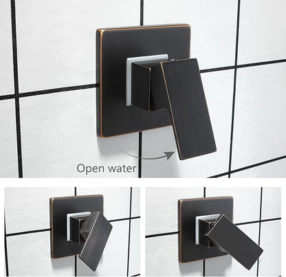 SKOWLL Single Function Shower Handle Valve Trim Kit, Wall Mount Tub Control Valves, Rough-In Single Handle Oil Rubbed Bronze Shower Valve