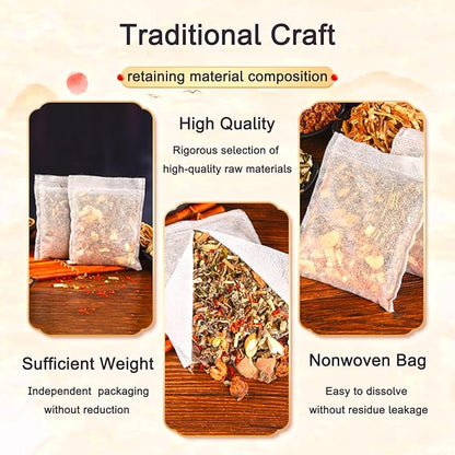 30 Pack Natural Plant Blend Detox Foot Soak Spa with Ginger - 900g Natural Chinese Herbs Foot Care and Foot Detox Soak for Home Wellness Routine 同仁堂艾草泡脚药包足浴包 (32 Ounce, 24 flavors)