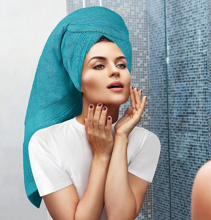 Utopia Towels 8 Piece Luxury Towel Set – Majestic Plush, Super Absorbent & Quicker-to-Dry, Thick 100% Ring Spun Cotton Towels for Bathroom, Spa & Hotel – 2 Bath, 2 Hand, 4 Washcloths,Teal