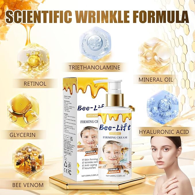 BeeLift Anti-Aging Firming Cream, 2025 New Professional Bee Venom Firm Face & Body Cream,Wrinkle Reducing, Skin Firming Rejuvenating, Restore Elasticity for All Skin Types